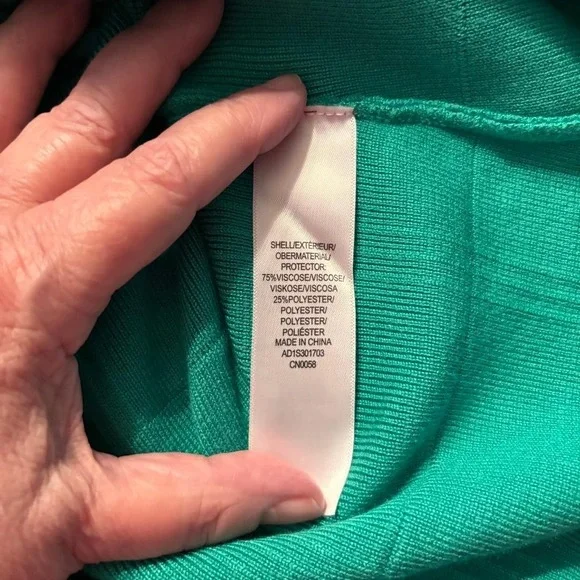 Adrianna Papell Button up Sweater Top Cropped Green Women's Size S Preppy - Picture 4 of 7